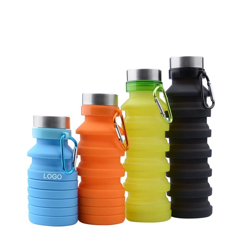 550ml BPA Free FDA Outdoor Sports Travel Gym Camping Hiking Leak Proof Portable Foldable Collapsible Silicone Water Bottle
