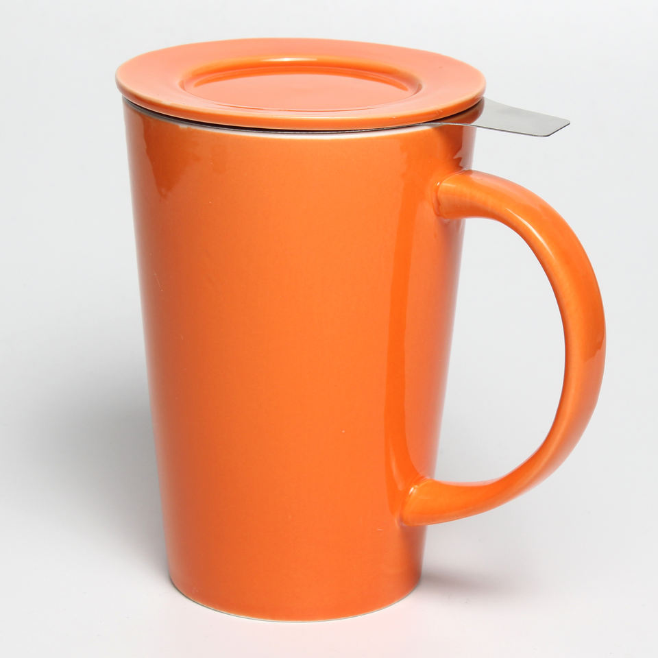 Ceramic Tea Mug with Infuser and Lid Custom Reusable Porcelain Tea Cup Ceramic Mug with Lid