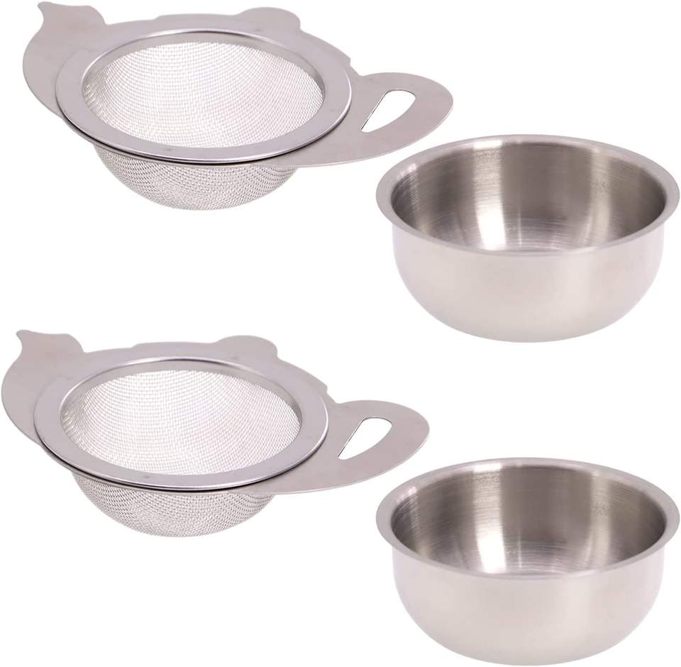 Stainless Steel Food Grade Tea Strainers Loose Tea Leaf Filter with Bowls