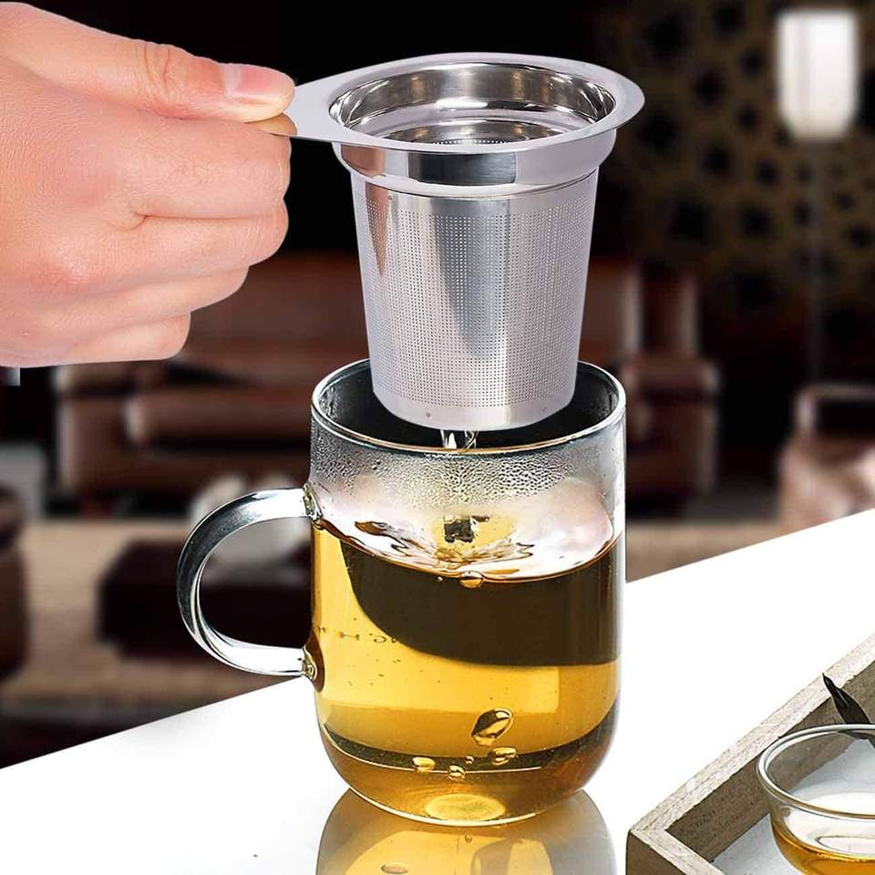 Loose Leaf Tea Filter Fine Mesh Tea Strainer 304 Stainless Steel Infuser Basket with Lid