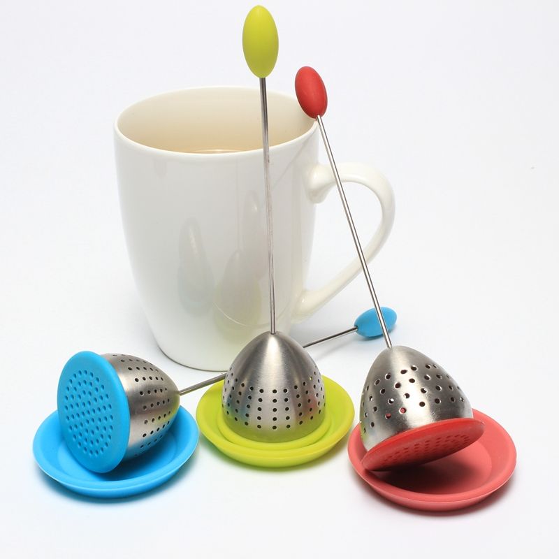 BPA Free Silicone Aerial Shape Tea Strainer Reusable 304 Stainless Steel Tea Infuser