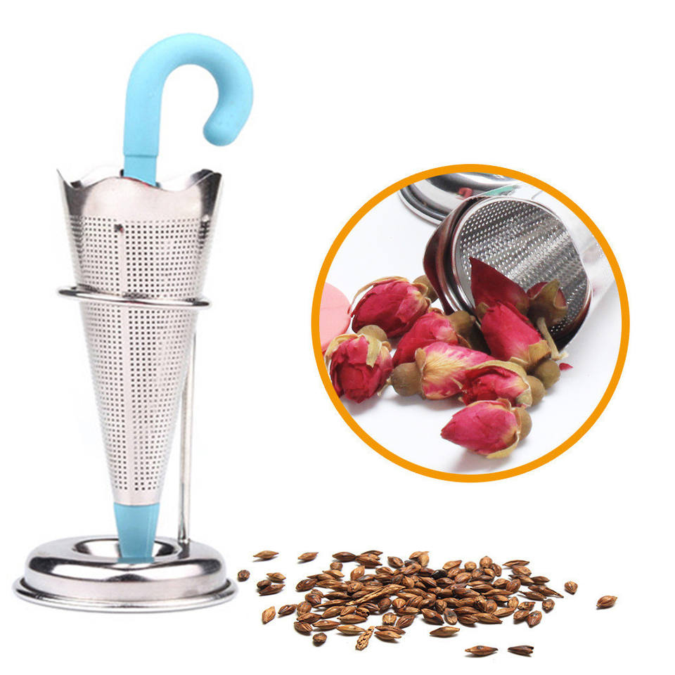 Portable Silicone Tea Infuser Umbrella Leaf Tea Filter Stainless Steel Herbal Spice Tea Maker Teaware