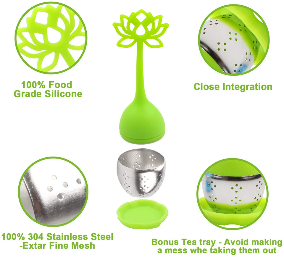 Practical Attractive Lotus Tea Ball Leaf Tea Herbs Filter Stainless Steel Infusers for Making Te