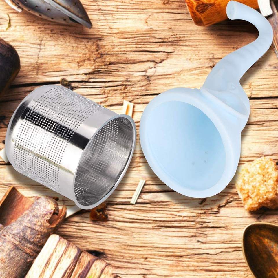 Hot sale elephant tea Infuser brewer-Stainless Steel Fine Mesh Tea Filter with BPA-Free Silicone animal handle