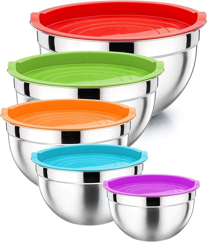 Top Seller Mixing Bowl Stainless Steel Nesting Salad Bowl with Lid