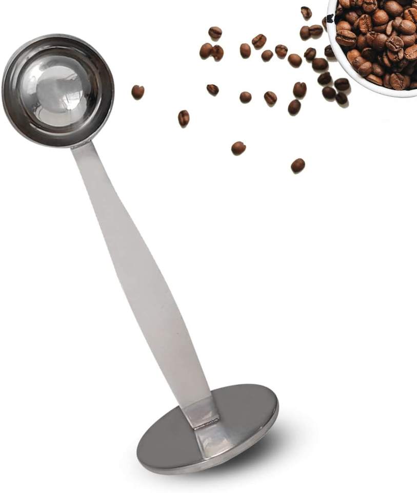 2-in-1 Coffee Scoops, 304 Stainless Steel Tablespoon Measure Spoon, with Pressed Bottom for Coffee Bean Press