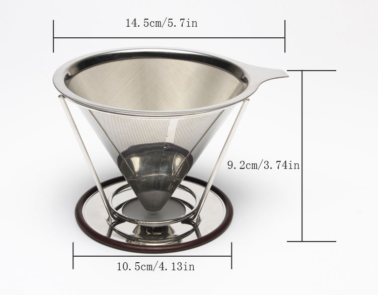 Vietnamese Paperless Mesh Drip Cold Brew Reusable Stainless Steel Coffee Accessory Filter Coffee Mesh Dripper Maker Cone Support