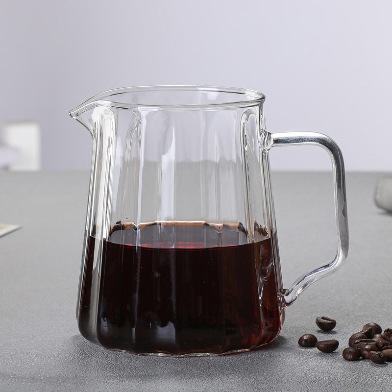 Hot Sale New design glass coffee pot with cover coffee shared pot set glass filter cup
