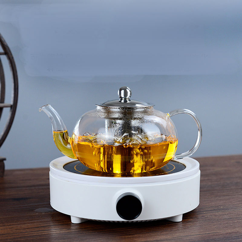 1000ML Teapot Fashion Stainless Steel Customize Logo Tea Pot with Filter Glass Water Carafe Borosilicate Glass,glass Tea Maker