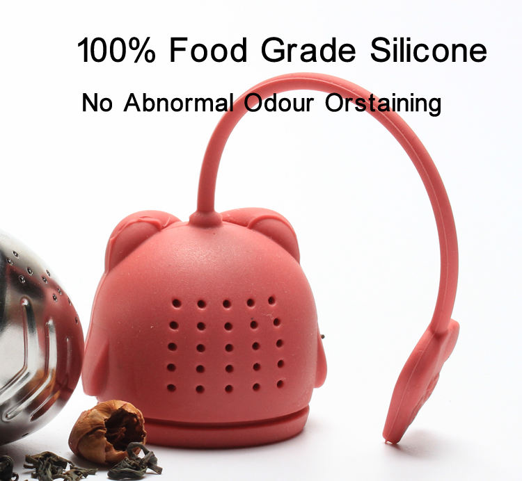 Silicone Animal Owl Shape Handle Loose Tea Strainer