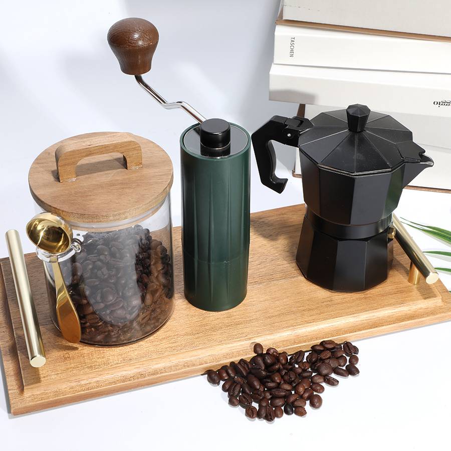 New Design Manual Coffee Grinder Moka Express Coffee Spoon Set