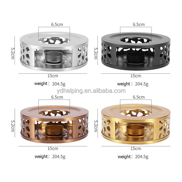 Hot Sale Black Color Teapot Warmer with Candle Holder Stainless Steel Tea Pot Heater Coffee & Tea Sets Luxury Tea Accessories