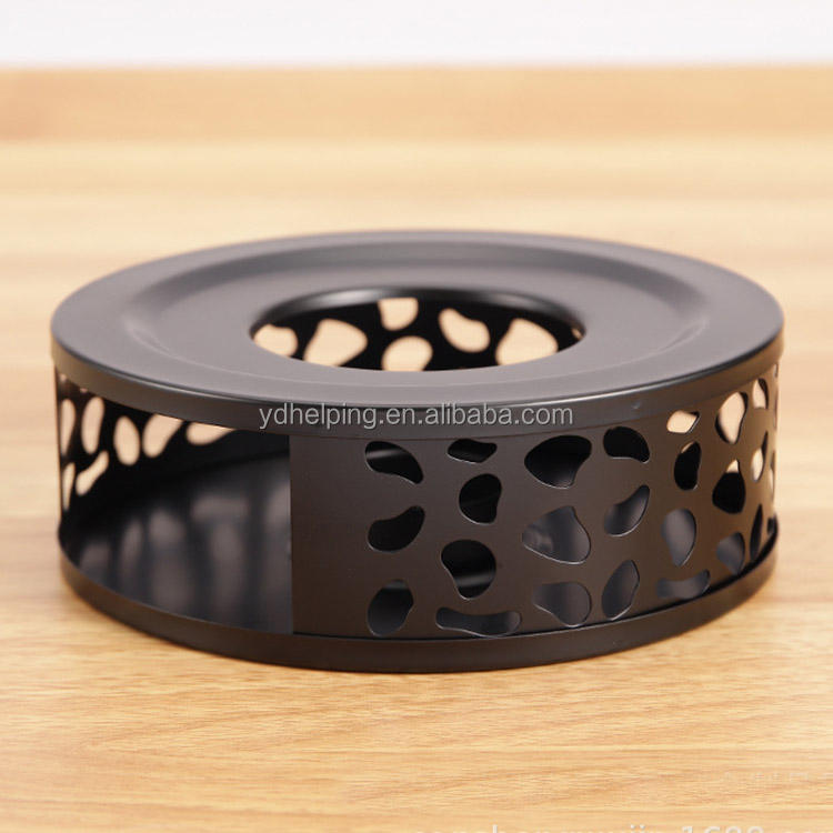 Hot Sale Black Color Teapot Warmer with Candle Holder Stainless Steel Tea Pot Heater Coffee & Tea Sets Luxury Tea Accessories
