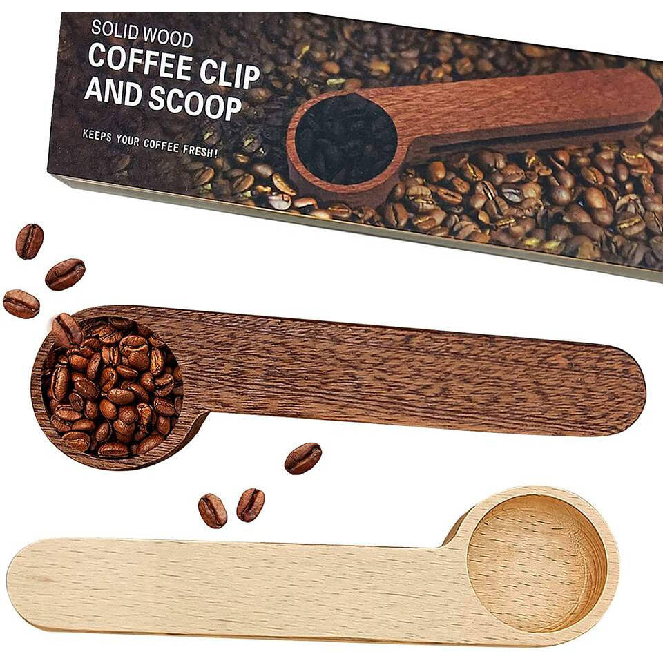 2 Pieces Wooden Coffee Spoon,Coffee Scoop Measuring for Coffee Beans