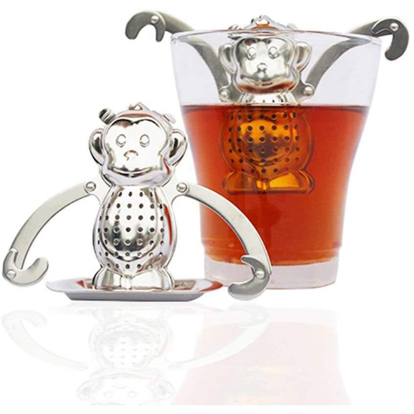 Easy to Use Stainless Steel Tea Strainer Cute Monkey Loose Tea Leaf Infuser Tea Diffuser