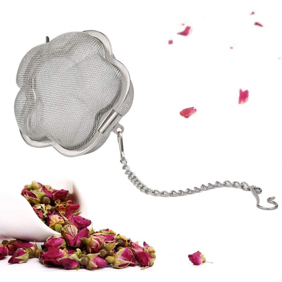 Leaf Tea Infuser Ball Stainless Steel Flower Bloom Fine Mesh Hot Tea Strainer Ball Flower Shaped Loose Metal Modern Accepted