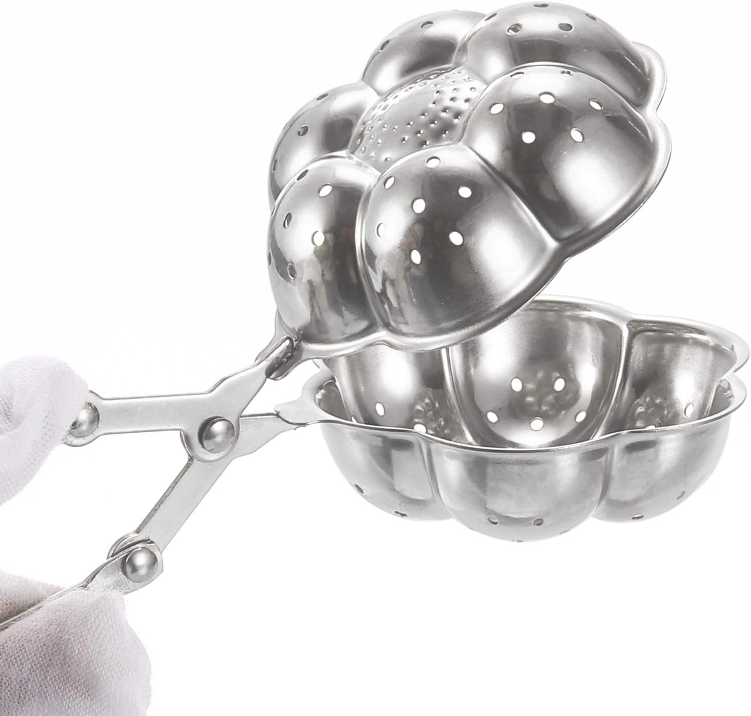 Stainless Steel Pumpkins Snap Tea Ball Infuser with Handle,Tea Strainer for Brew Loose Leaf Tea